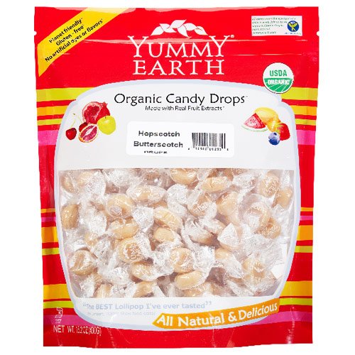 Yummy Earth Organic Candy Drops Hopscotch Butterscotch 13 Oz. Family Size Bag logo