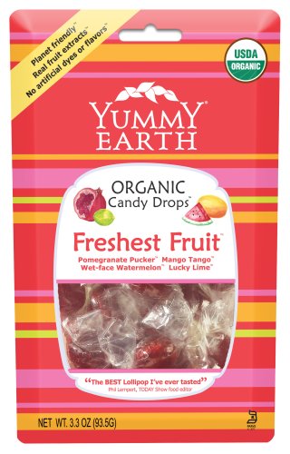 Yummy Earth Organic Freshest Fruit Drops – Pack of 6 logo