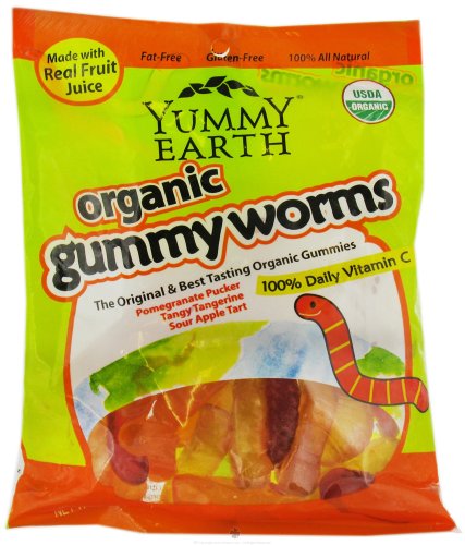 Yummy Earth Organic Gummy Worms – Sour – 5 Oz (Pack of 12) logo