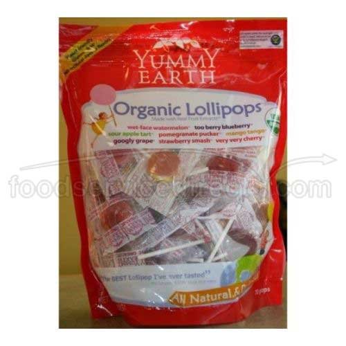 Yummy Earth Organic Large Lollipop 12.3 Ounce logo