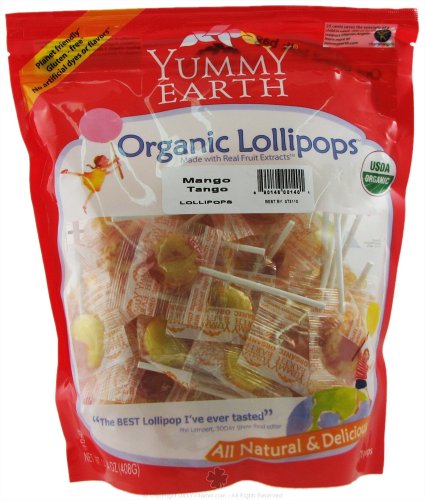 Yummy Earth – Organic Lollipops Gluten Free Mango Tango Flavor logo