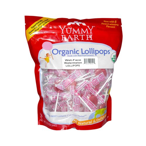 Yummy Earth Organic Lollipops Wet-face Watermelon – 12.3 Oz logo