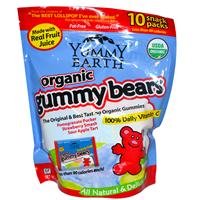 Yummy Earth, Organics, Gummy Bears, 10 Snack Packs, 25 G Each logo