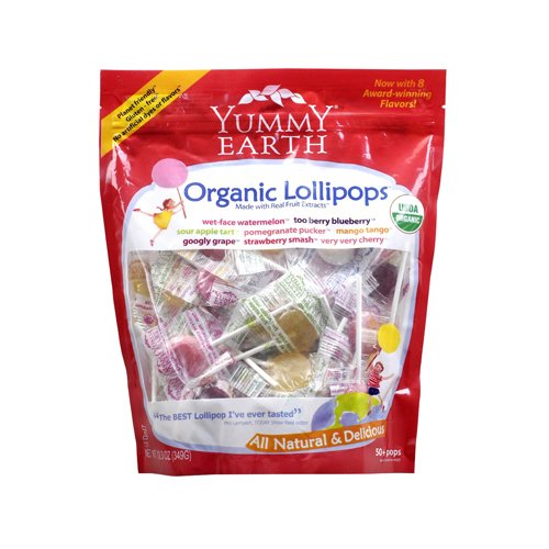 Yummy Earth Organics – Lollipops – 50 Pops – Assorted Flavors – 12.3 Oz Yummy Ea logo