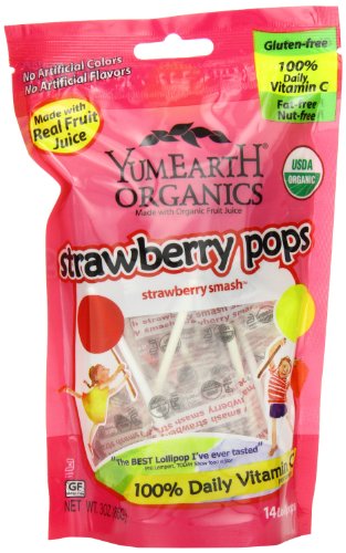 Yummy Earth Strawberry Pops, 3 ounce (Pack of 6) logo