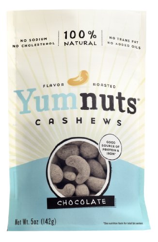 Yumnuts Chocolate Cashews, 5 Ounce Bags (Pack of 8) logo