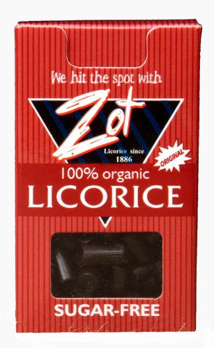 Zot 100% Organic Licorice, Original, 0.4 ounce Flip Top Boxes (Pack of 6) logo