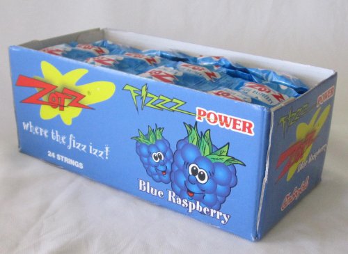 Zotz Blue Raspberry Flavored, 24 String Box 96 Pieces logo