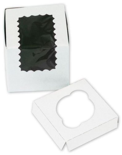 Bags & Bows By Deluxe 444w-126 White Windowed Standard Cupcake Boxes – 1 Cup – Case Of 100 logo