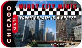 Chicago Windy City Mints, Chicago Souvenirs, Chicago Souvenir, Mint Tins logo