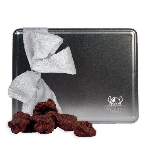 Cleveland State Decadent Chocolate Clusters Silver Large Tin ‘official Logo Engraved’ logo