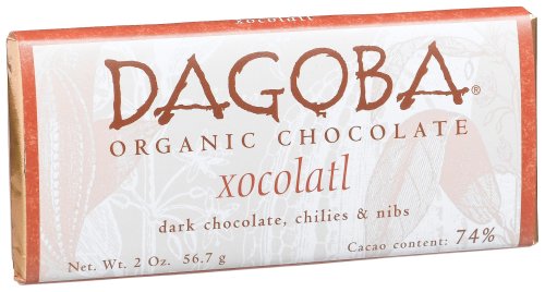 Dagoba Xocolatl (74%) Chilies, Cacao Nibs Bar, 2.0 ounce Bars (Pack of 12) logo