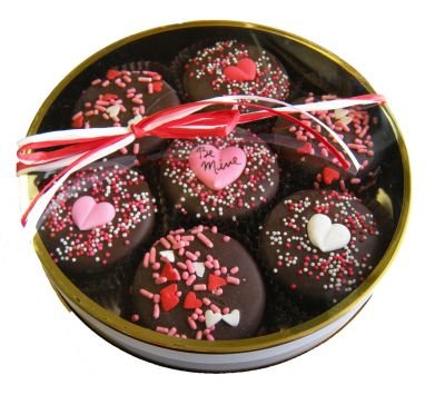 Dark Chocolate Dipped Oreo Cookies Be Mine Design For Valentine’s Day Gift – 7 Oreos logo