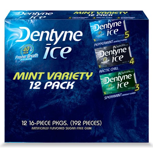 Dentyne Ice Mint Variety 12 Pack 16-piece Per Pack, Total 192 Pieces logo