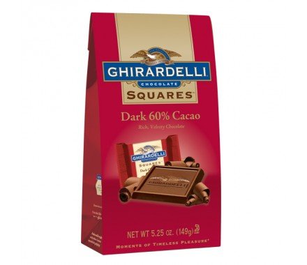 Ghirardelli, 60% Cacao Dark Chocolate Squares, 5.32oz. [pack of 3] logo