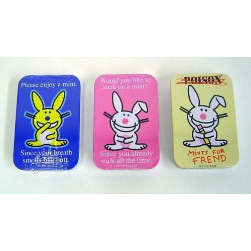 Happy Bunny Breath Mints In Humorous Tins logo