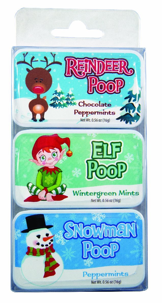 Holiday Poop Mint Tins, 3 logo