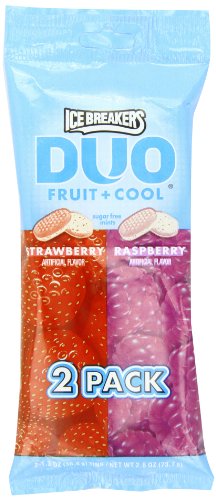 Ice Breakers Duo Fruit Plus Cool Mints, Raspberry and Strawberry Assortment Mints, 2.6 Ounce logo