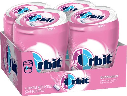 Orbit White Big E Bubblemint, 55 Piece Bottles (Pack of 4) logo