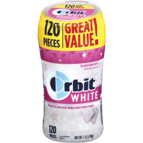 Orbit White Gum Bottle, Bubblemint, 120 Count logo