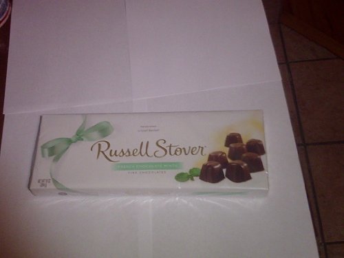 Russell Stover French Chocolate Mints 10 Ounce Box logo