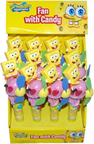 Sponge Bob Square Pants Novelty Candy Fan Toy Filled Candy Fan (Pack of 12) logo