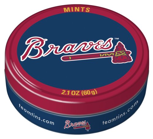 Team Mints, Atlanta Braves, 2.1 ounce Tins (Pack of 10) logo