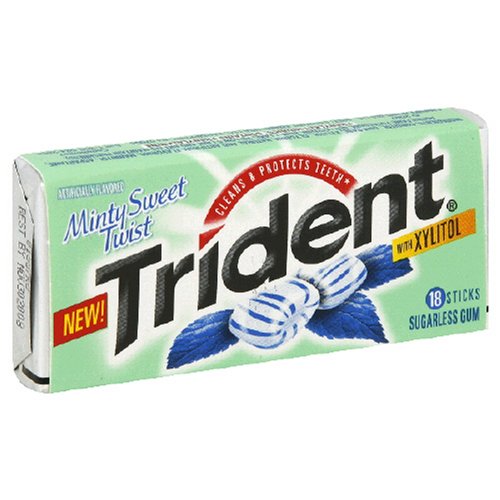 Trident Mint Sweet Twists, 18-count Package (Pack of 12) logo