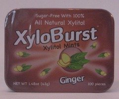 Xyloburst Xylitol Mint Tin, Ginger, 100 Count logo